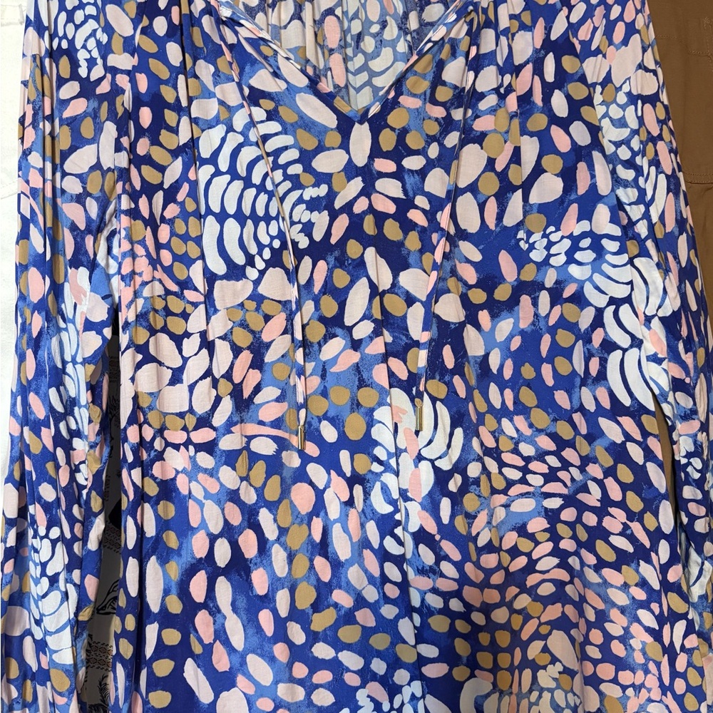 Lilly Pulitzer Blue and Pink Patterned Blouse